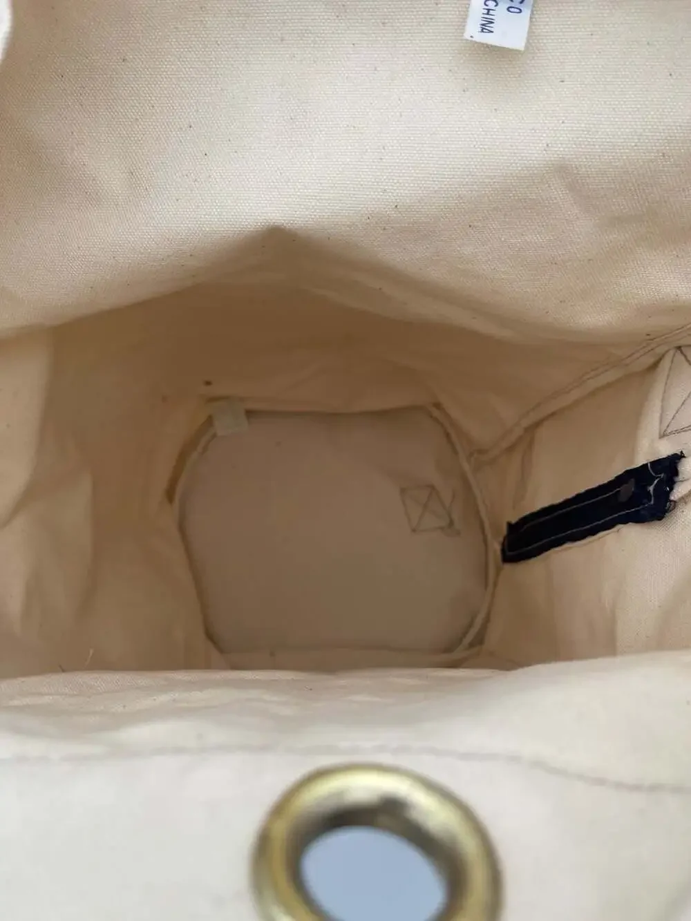 Vintage Key West Canvas Duffle‎ Bag, Cream/Navy Blue, Souvenir Travel Tote